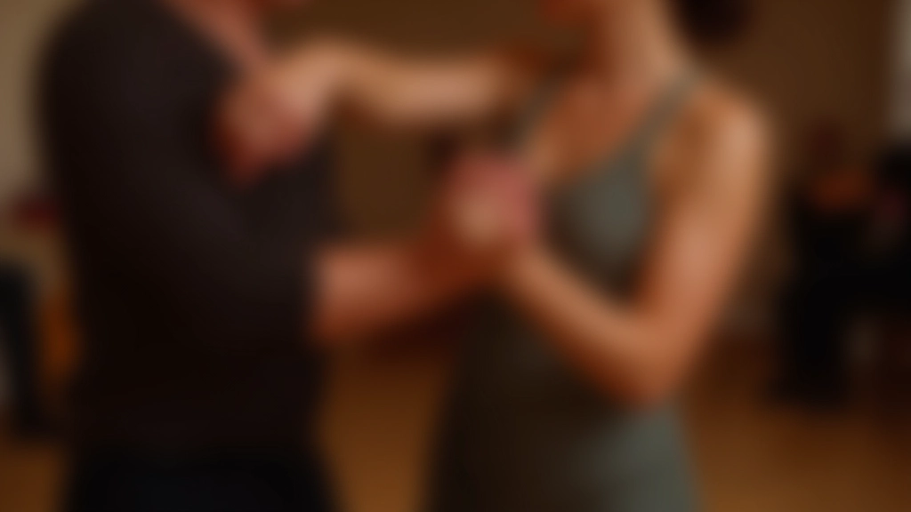 Close-up of salsa dance partners in proper frame position with clear connection through hands and arms