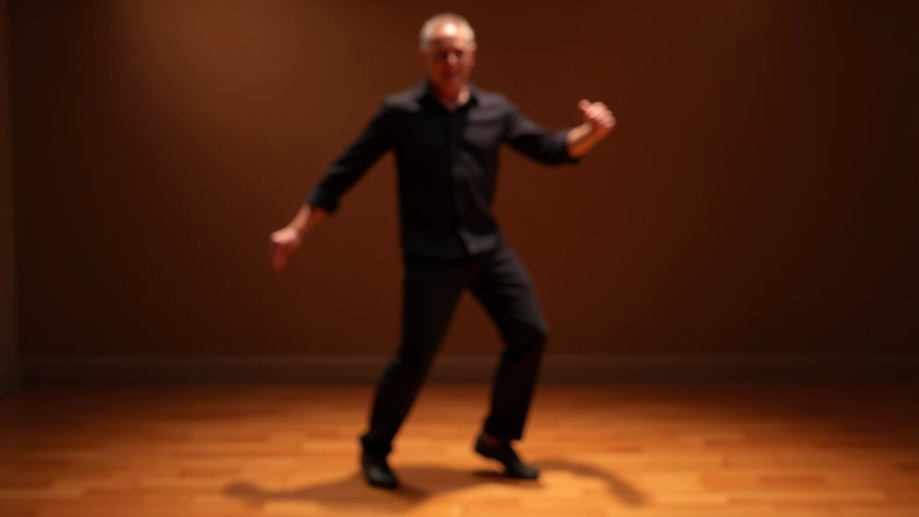 Dancer demonstrating the basic step pattern in kizomba with foot positioning highlighted