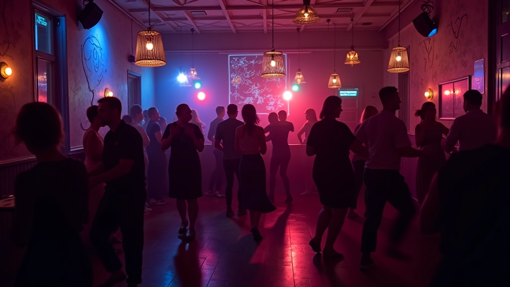 Themed dance night with atmospheric lighting and decorations